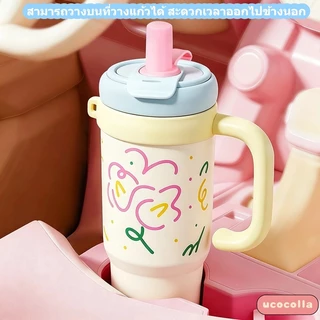 Ucocolla 800ml แก้วสแตนเลส 316 แก้วน้ําสแตนเลสฟางความจุขนาดใหญ่สูญญากาศฉนวนถ้วยติดรถยนต์