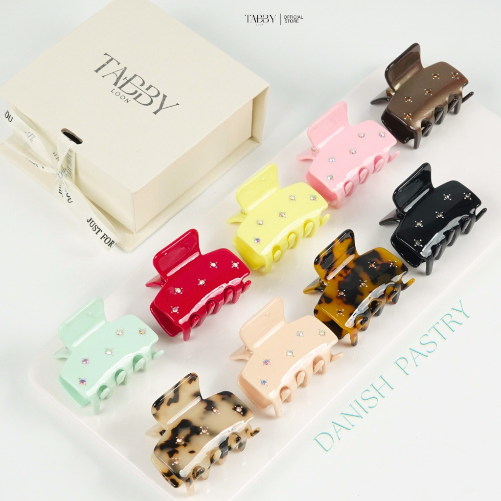 Tabby Loon Danish  Pastry Hair Clawกิ๊บติดผม กิ๊บหนีบผมไซต์เล็ก(5cm) 9สี free box