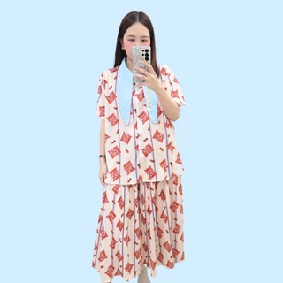 Longdopaws : Mamy shake set ชุดเซ็ทเสื้อ+กระโปรง