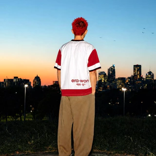 era-won | Coca Cola Jersey Oversized era-won แขนสั้น สำหรับคุณผู้ชาย ลาย Coca Cola สีขาว/แดง