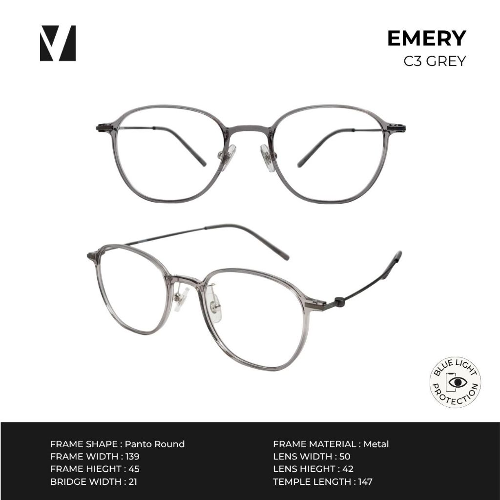 vanta. نظارة EMERY بفلتر أزرق إطار معدني بانتو — صورة 3
