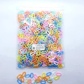 โซ่หมากเก็บ โซ่ตัวซี สีพาสเทลขนาดเล็ก คละสี 650-720 ตัวโดยประมาณ