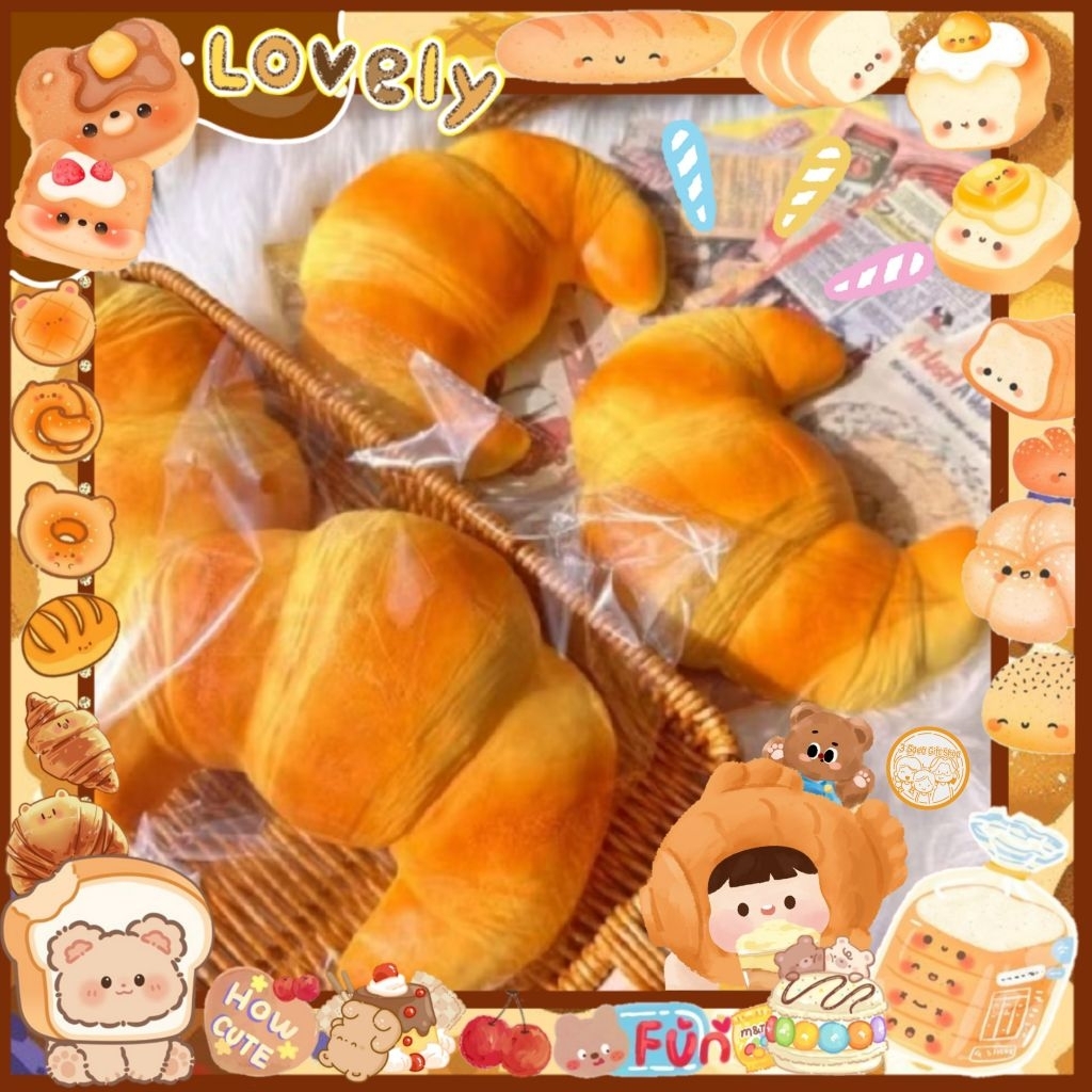 พร้อมส่ง!!ของเล่น บีบ บีบ ครัวซองต์ 🥐 สกุชชี่ 🥐นุ่มนิ่ม เพลิน เพลิน