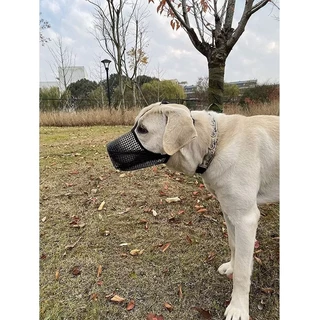 🐶หน้ากากปิดปากสุนัขตาข่ายระบายอากาศ ผ้าไมโครไฟเบอร์สบาย ป้องกันกัด ป้องกันเห่า ป้องกันกินของผิด