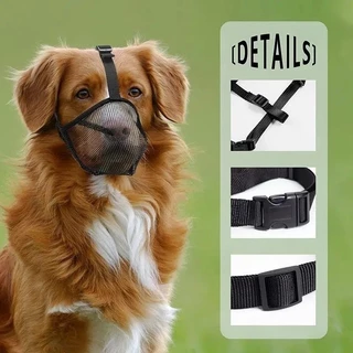 🐶หน้ากากปิดปากสุนัขตาข่ายระบายอากาศ ผ้าไมโครไฟเบอร์สบาย ป้องกันกัด ป้องกันเห่า ป้องกันกินของผิด