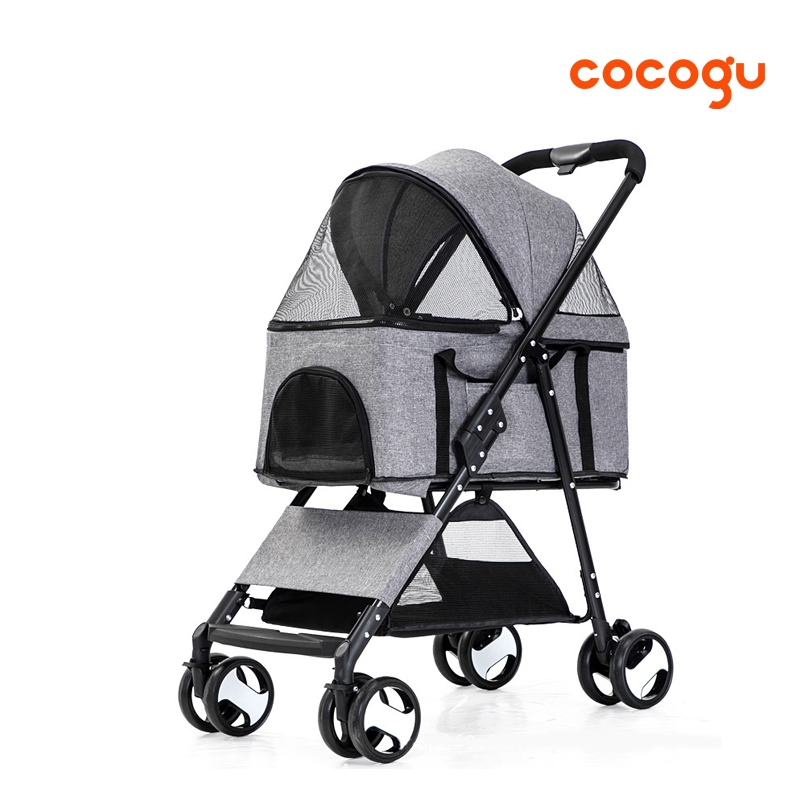 COCOGU Pet Trolley รถเข็นสัตว์เลี้ยง 2in1 ถอดเป็นคาร์ซีทได้ พับได้ พกพาสะดวก รุ่น DTC-802
