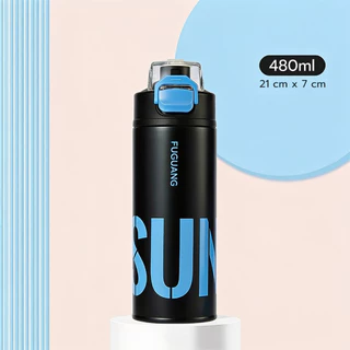 Fuguang กระบอกน้ำเก็บอุณหภูมิ เก็บร้อน 6 ชม. เก็บเย็น 24 ชม. 480ml กระบอกน้ำพกพา Sports Thermal Cup