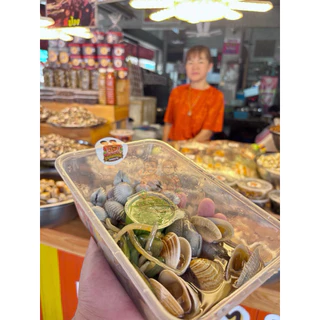 เซ็ตรวมหอยเจลลี่แหม่มน้ำปลากวนหวานเค็ม 4 หอย (พร้อมน้ำจิ้มซีฟู๊ดมะนาวแท้) นน.400-500กรัม