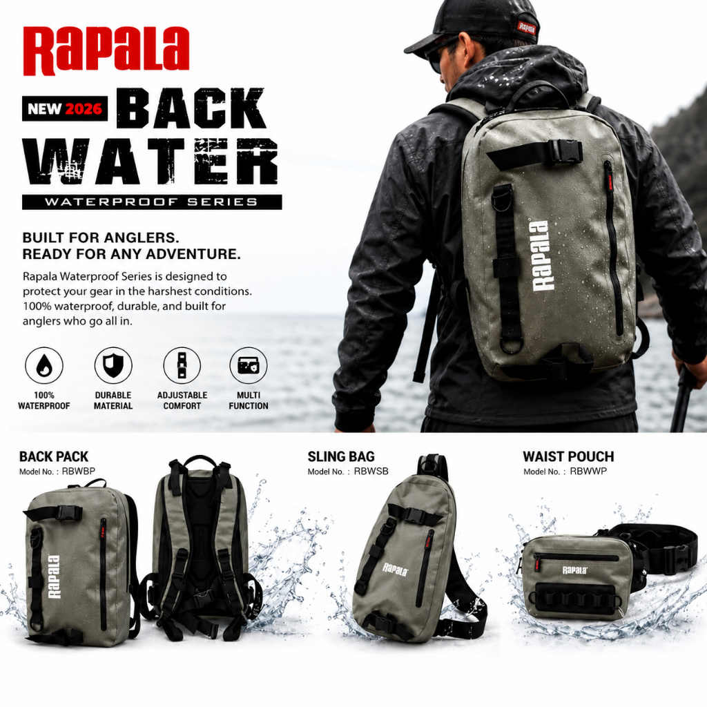 Rapala Backwater Waterproof กระเป๋าตกปลา กระเป๋ากันน้ำ