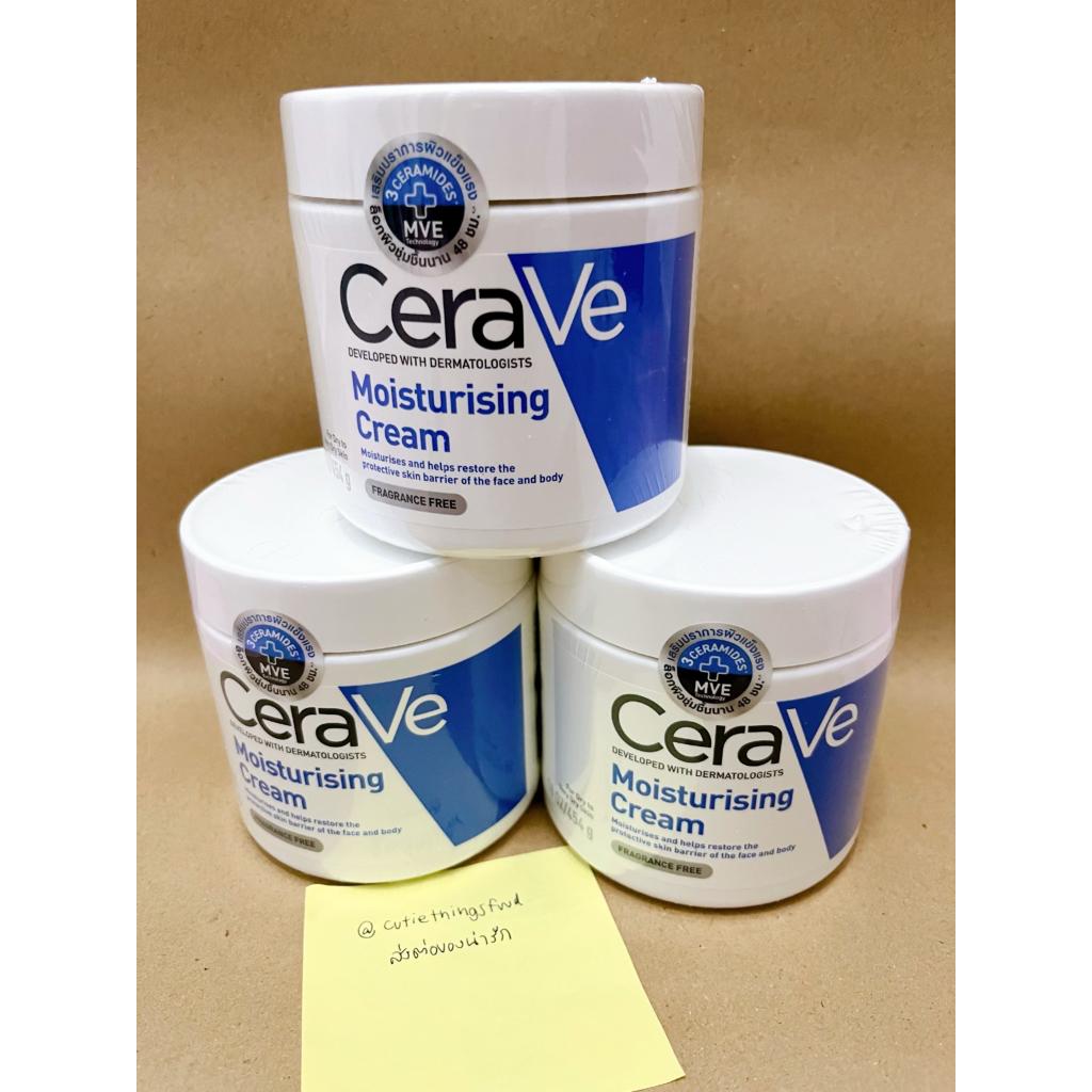 ✅⭐️ ของใหม่ แท้ มีซีล ฉลากไทย เซราวี CERAVE Moisturising Cream ครีมบำรุงผิวหน้า+ผิวกาย 454g. มอยเจอร