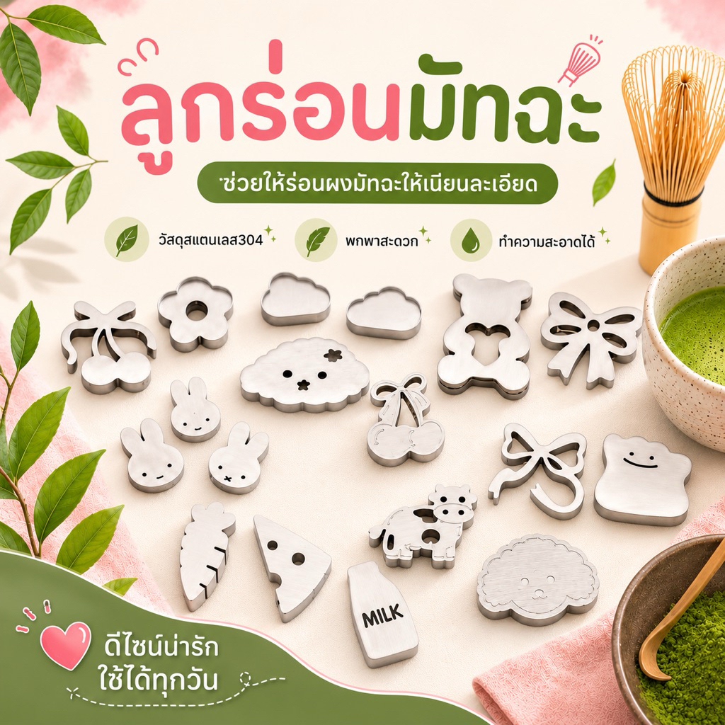 ลูกร่อนมัทฉะ สแตนเลส304 ✨🍵 Matcha Sifter Charm ✨ ตัวช่วยร่อนผงมัทฉะให้เนียนละเอียด