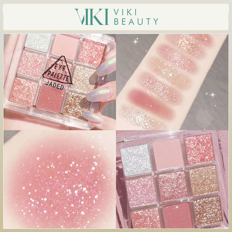 พาเลทอายแชโดว์ 9 สี เกาหลี eye shadow พาเลทแต่งตาเนื้อแมท กันน้ำและกันเหงื่อ เนื้อดินน้ำมัน เนื้อใยไหม