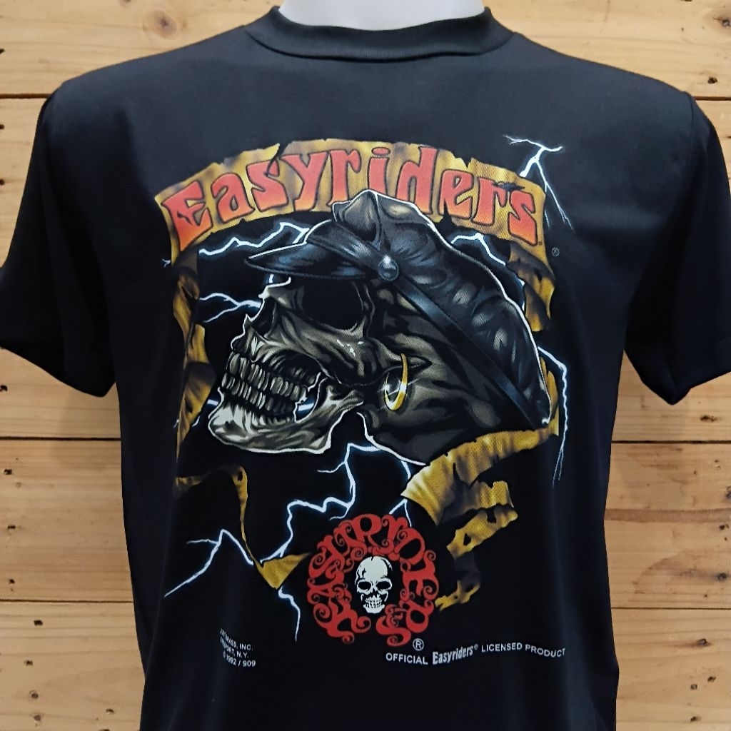 เสื้อ3d ผ้าบาง ลายผีEasy ผ้าฝ้าย สไตล์วินเทจ 90s คอชิด ไม่มีตะเข็บข้าง เย็บตะเข็บเดี่ยว วินเทจ ยุค90 อาเล่ ผ้า 50