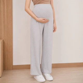 PANDA กางเกงคนท้องผ้าเรียบ สวมใส่ได้เลยไม่ต้องมีสายปรับ ขากระบอก ผ้านิ่มยืดได้มาก