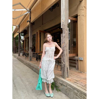 Dewishes 🌺 Bloom Lace Set เซตเสื้อสายเดี่ยว+กางเกงฉลุลูกไม้