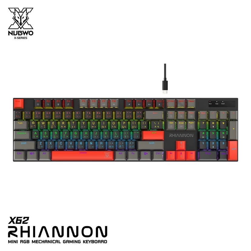 คีย์บอร์ดเกมมิ่ง (มาโคร) NUBWO X62 Rhiannon MECHANICAL MINI RGB GAMING KEYBORD