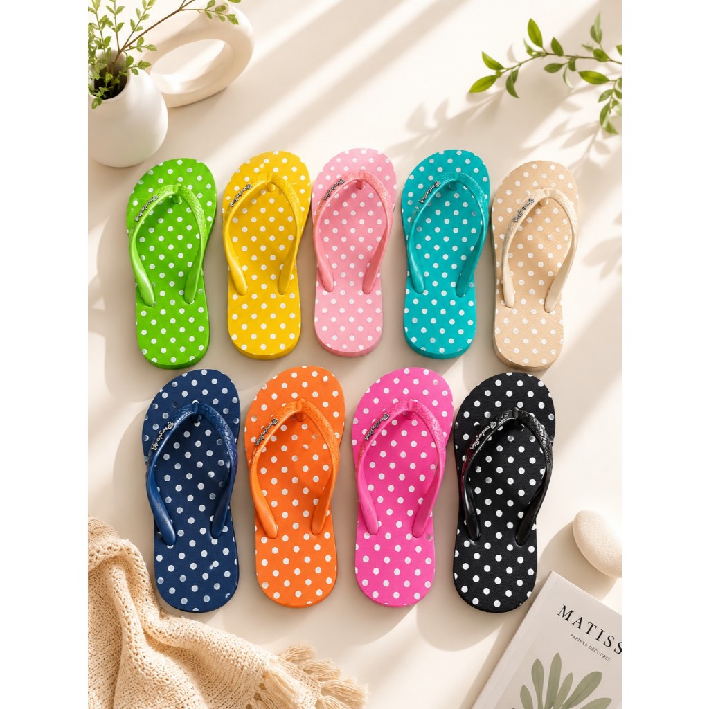 รองเท้าแตะ pandaflip polkadot ลายจุดสุดน่ารัก ผลิตจากยางพารา