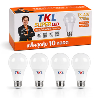 【แพ็คสุดคุ้ม 10 หลอด】 หลอดไฟ LED E27 3W-24W 220V แสงขาว/วอร์ม สว่างจัด ประหยัดไฟ