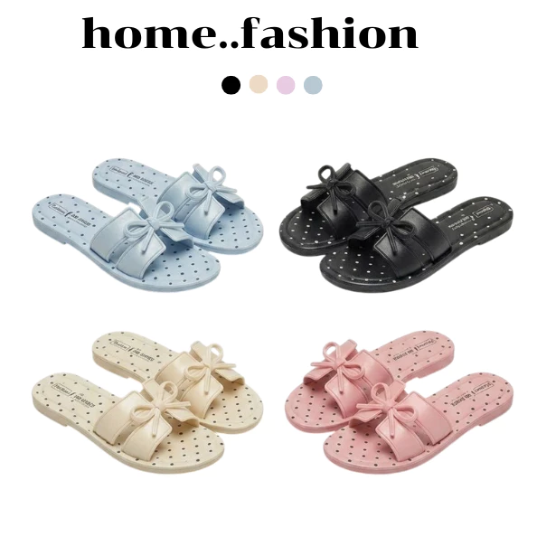 รองเท้าแตะ แฟชั่น ผู้หญิงน่ารักลายจุด ประดับโบว์ สวมใส่สบาย สีสันสดใส มีให้เลือก 4 สี พร้อมส่งในไทย ส่งด่วน S-267