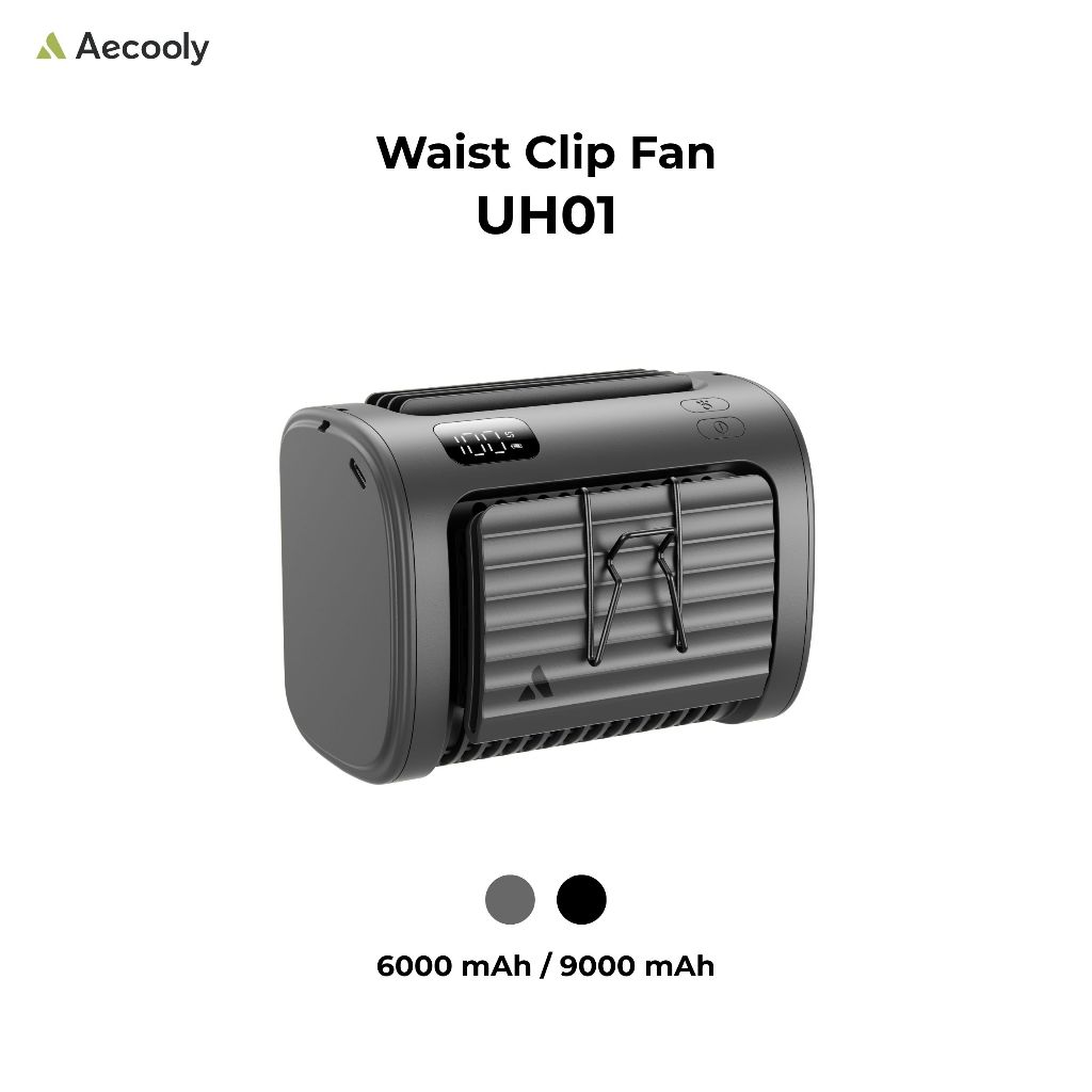 Commy x Aecooly พัดลมติดเอว Waist Clip พัดลมไร้สาย ความจุ 6000mAh และ 9000mAh รุ่น UH01/UH01-A