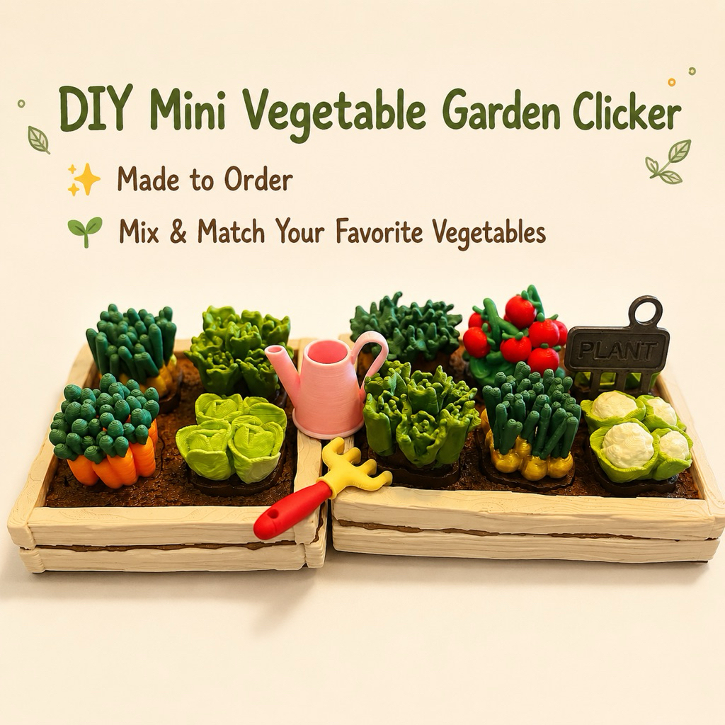 DIY Mini Vegetable Garden Clicker | เลือกผักได้ | แปลงผัก 2 / 4 / 6 ช่อง | เลือกสีสวิตช์ได้