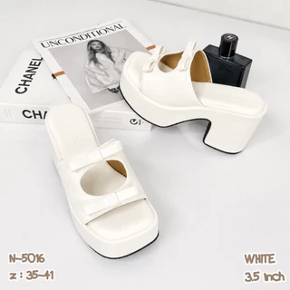 NIWA SHOES รองเท้าส้นสูง รองเท้าแฟชั่น รองเท้าเสริมส้น สูง 3.5 นิ้ว n-5016