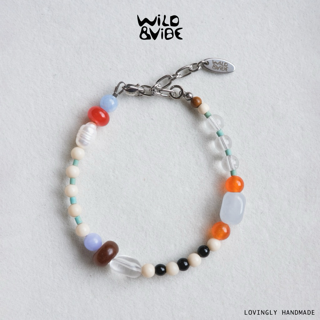 Summer Jelly Bracelet 🍊 สร้อยข้อมือหินธรรมชาติโทน Ocean Candy