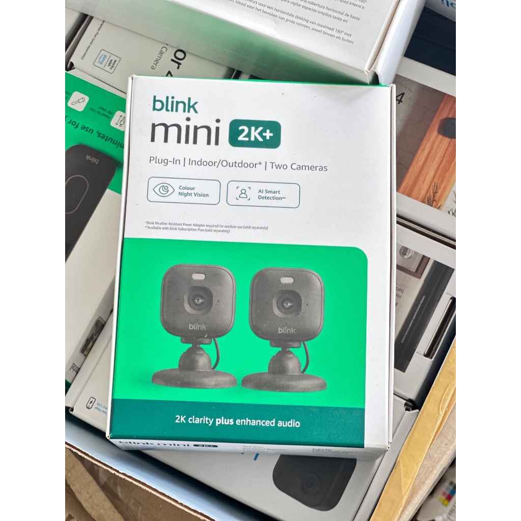 Blink Mini 2K+ Plug-in Indoor/Outdoor Security Camera (2-Pack) กล้องวงจรปิด 2K WiFi