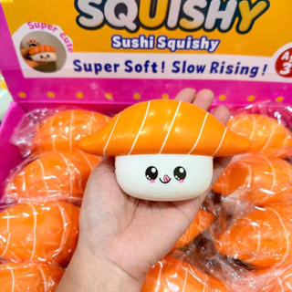 [น่ารักทั้งร้าน] สกุชชี่ซูชิแซลมอนชิ้นใหญ่ บีบสนุกคลายเครียด เนื้อนุ่มเด้ง Slow Rising ของขวัญสุดน่ารัก