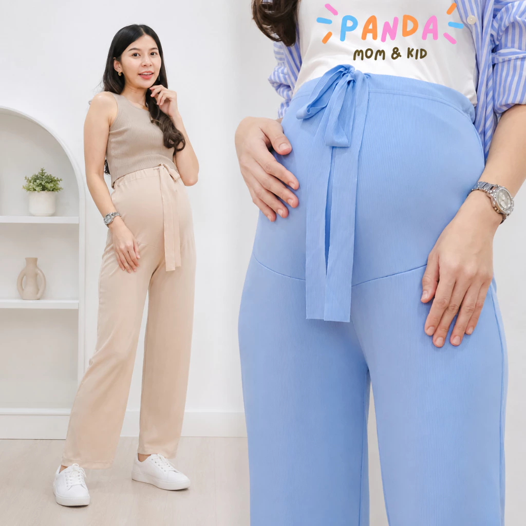 PANDA กางเกงสำหรับคนท้อง ผ้าร่องยืด เนื้อผ้านิ่งใส่สบาย ไม่รัดท้อง สำหรับคุณแม่ตั้งครรภ์
