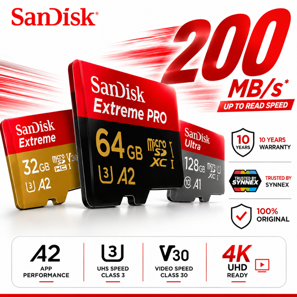 Sandisk Ultra-Extreme-Extreme Pro micro SDcard 32GB/64GB/128GB/256GB/512GB/1TB เมมโมรี่การ์ด