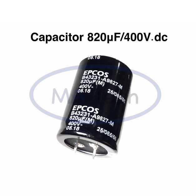 820uF 400V Capacitor 820uf/400v คาปาซิเตอร์ 400v820uf 85C ขนาด 35.0x53.0mm จำนวน 1 ชิ้น