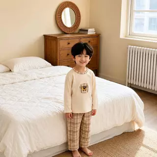 ชุดนอนเด็ก Premium Cotton Littlewinstory ผ้านุ่ม อบอุ่น สำหรับเด็กชายและเด็กหญิง Size 90-120