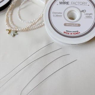 ลวดสลิงเกาหลี ร้อยลูกปัด ร้อยหิน Jewelry Wire งานฝีมือ DIY ลวดสีเงิน ลวดสีทอง ยาว 100 เมตร Tinypearlxoxo N1341