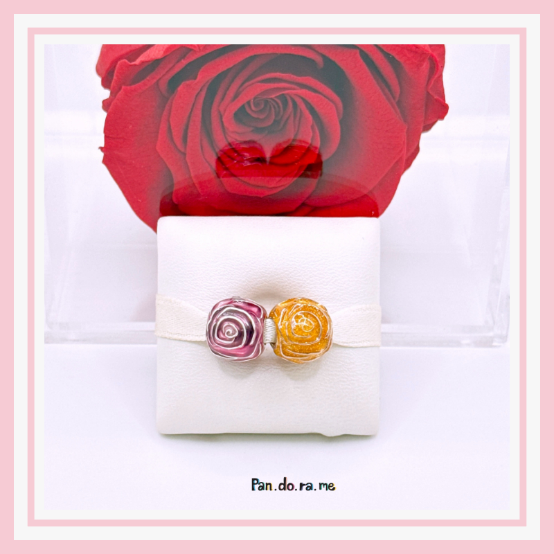 [พร้อมส่ง สินค้าแท้ 💯] ชาร์มกุหลาบรุ่นใหม่ pan.do.ra Rose in Bloom Charm