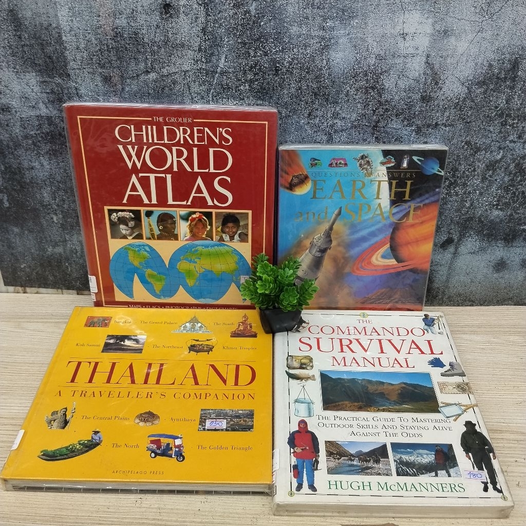 The grolier children's world atlas W9370/The commando W9403/Earth and Space W9404/Thailand a travell
