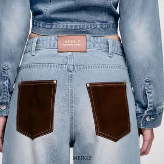 Merge Official - Baggy Button Jeans (พร้อมส่ง)