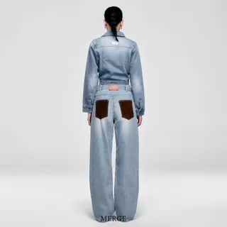 Merge Official - Baggy Button Jeans (พร้อมส่ง)