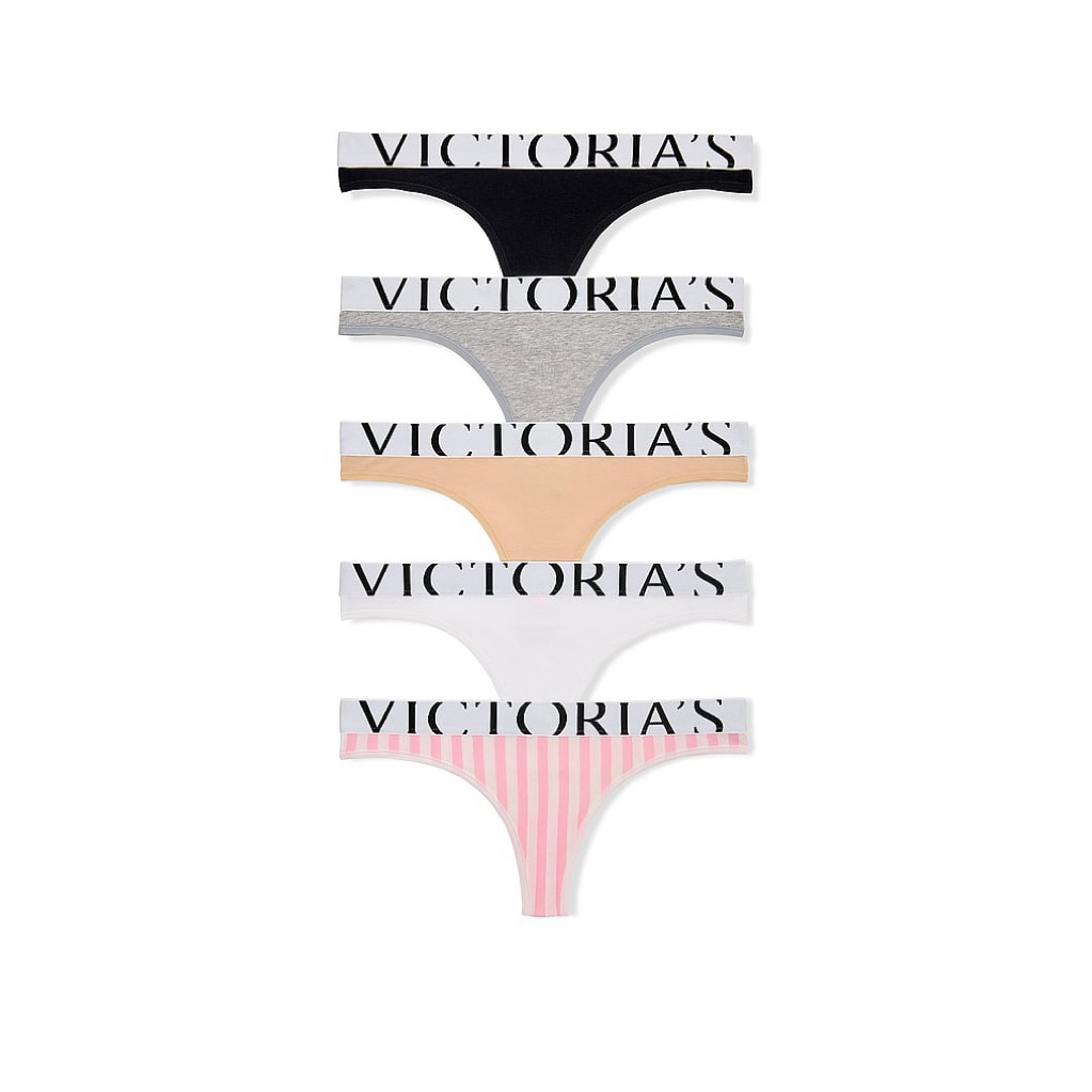 Victoria’s Secret Logo Bikini Panty ไซส์ S [มีถุงชอป] กางเกงในผู้หญิง ของแท้ ᨳ᭬ ▭ ลองดูรายละเอียดและไซส์ก่อนน้า ⋆｡˚