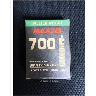 ยางในจักรยานเสือหมอบ Maxxis Welter Weight /700x23/32C (48mm 60mm 80mm ) จุ๊บเล็ก