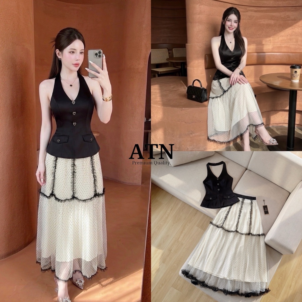 ATN Setเสื้อดำคล้องคอสวยหรูดูแพง