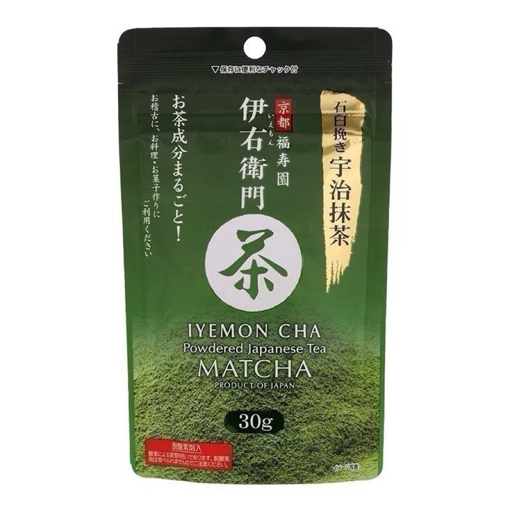Japan🇯🇵 iyemon cha Uji Matcha powder  ชาเขียวญี่ปุ่นชนิดผง  30 กรัม ชาเขียว อุจิ มัทฉะบดหินอิเยมอนขอ