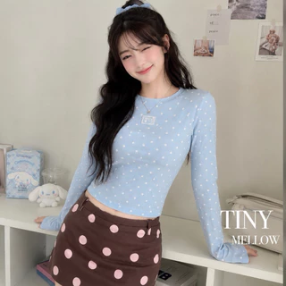 Candy CoCo - เสื้อแขนยาว เสื้อยืด ผ้าสลาฟพรีเมียมพิมพ์ลายจุด ผ้ายืดหยุ่นใส่สบาย - ( แคนดี้ )