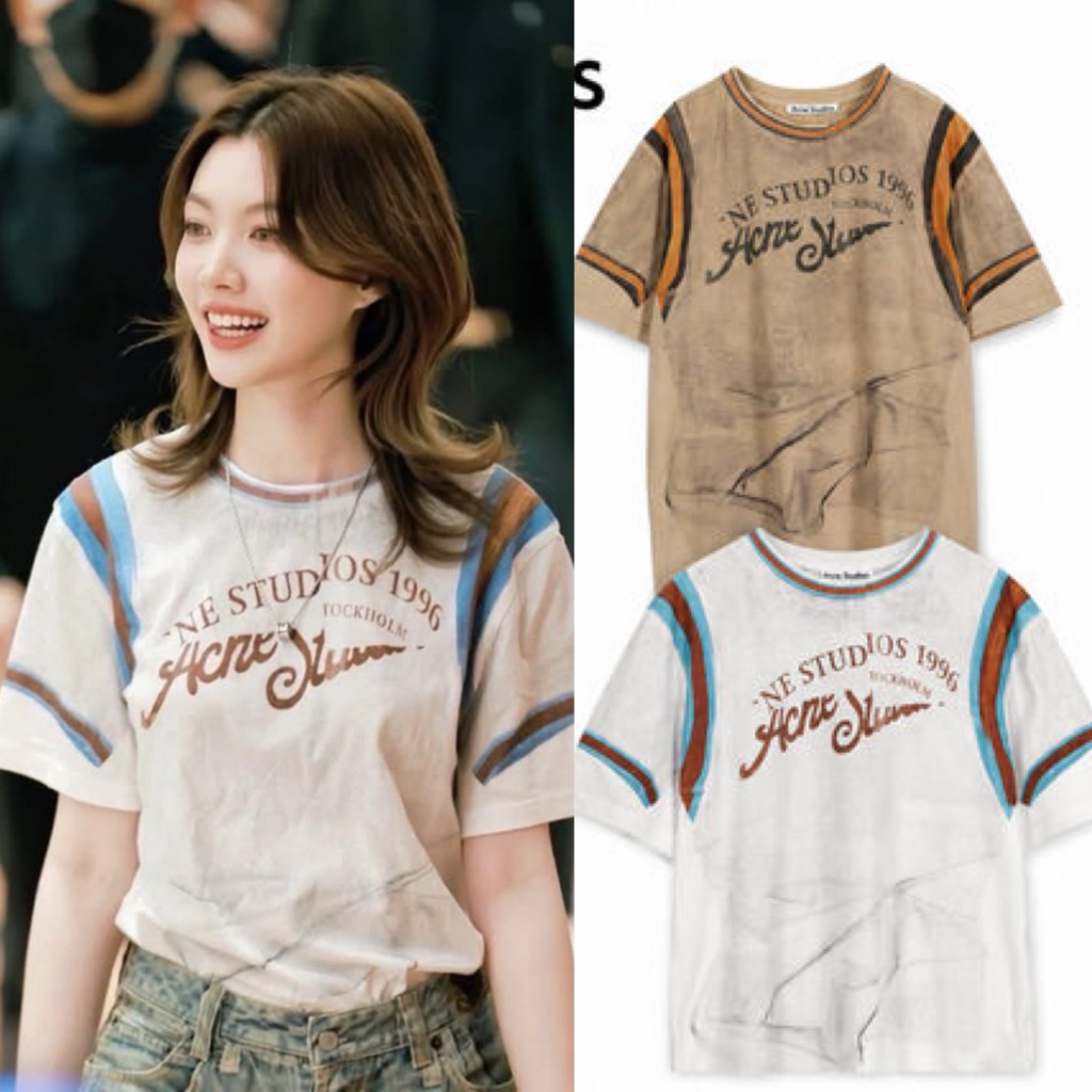 Ac T-Shirt" ยืดแบรนด์ดัง ดีเทลสกรีนลายงานเบสิคสไตล์ ใส่สบาย น่ารักมากกก ชนช็อปเกาหลีเลยค้า