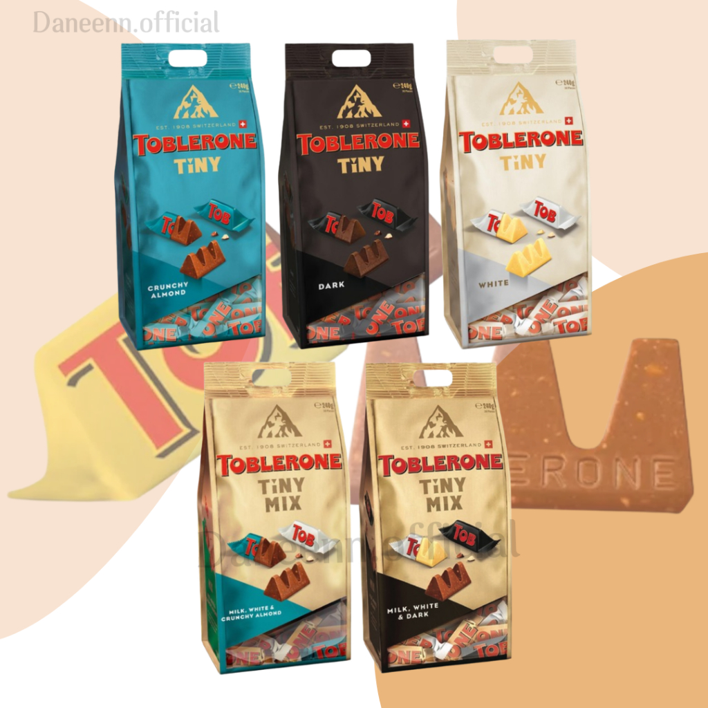 Toblerone Tiny chocolate honey&almond nougat น้ำหนัก 240 กรัม มี 5 รส สินค้าจากสวิตเซอร์แลนด์