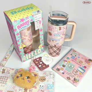 DADDY | Purrkats Tumbler แก้วเก็บความเย็น/ความร้อน แบบมีหูจับ พิมพ์ลายสุดน่ารัก