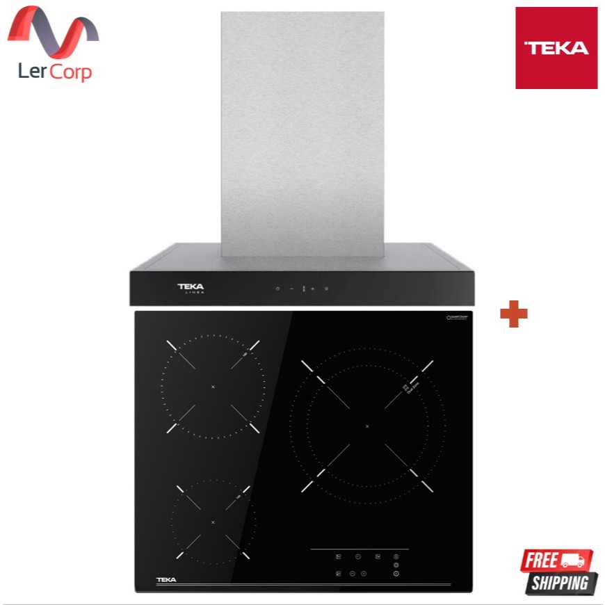 (Teka) เครื่องดูดควัน รุ่น LDH TC 60 SS + เตาเซรามิค 3 หัวเตา ขนาด 60 ซม. รุ่น TZ 6315