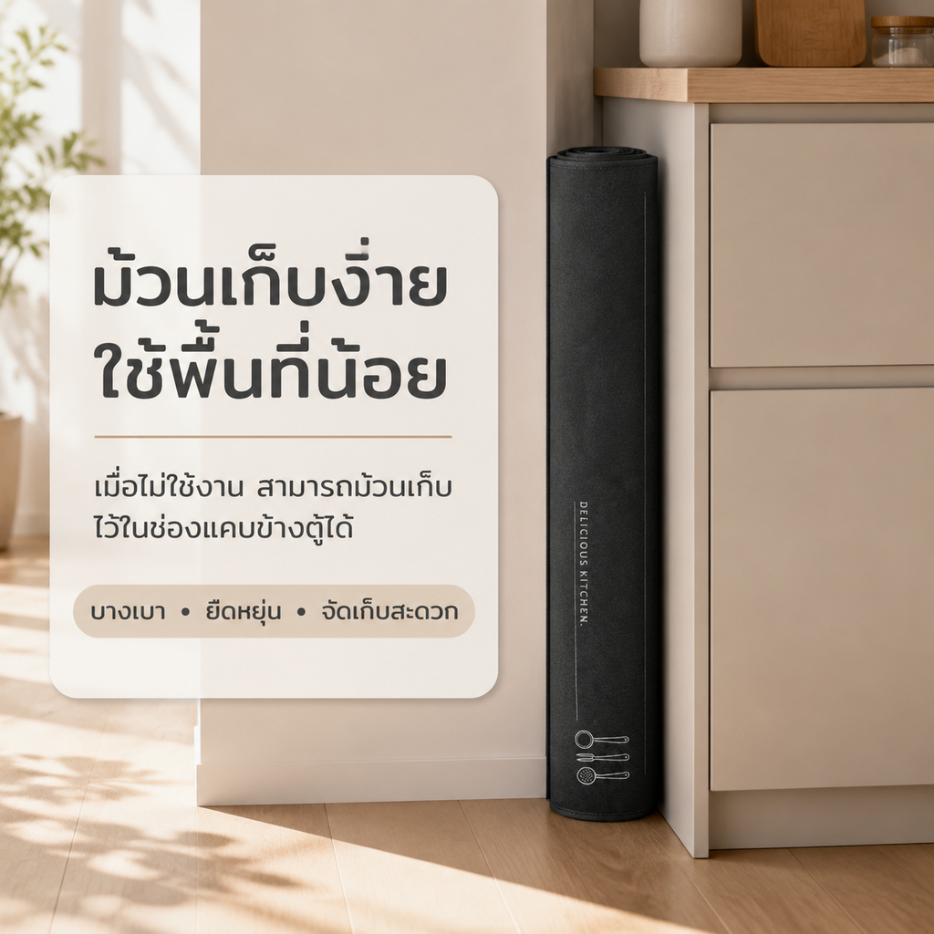 พรมห้องครัว พรมปูพื้นห้องครัว กันลื่น ดูดซับน้ำและน้ำมัน นุ่มสบายเท้า ใช้งานในครัว รูปที่ 6