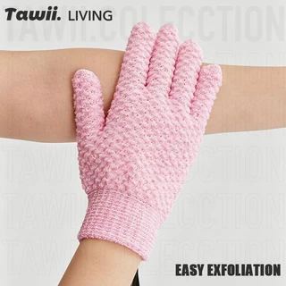 Tawii. ถุงมือขัดผิว ถุงมืออาบน้ํา ขัดผิว ขจัดเซลล์ผิวเก่า ใช้ขณะอาบน้ำ Shower Gloves