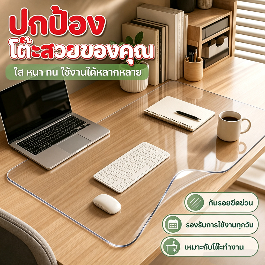 💧กันน้ำสองด้าน 200% !  ผ้าปูโต๊ะใส ป้องกันคราบน้ำมัน ผ้าปูโต๊ะกันน้ำ ผ้าคลุมโต๊ะ PVC พลาสติกปูโต๊ะ หนาพิเศษ ทนทานยิ่งขึ้